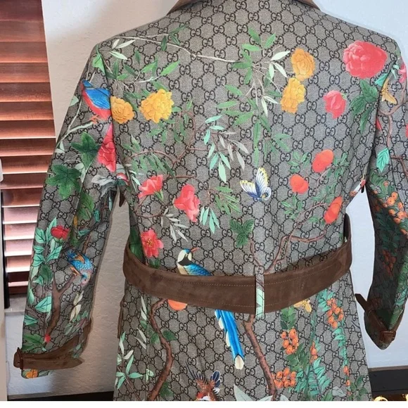 Gucci GG Supreme Tian Trench Coat Size 40 - Picture 5 of 15